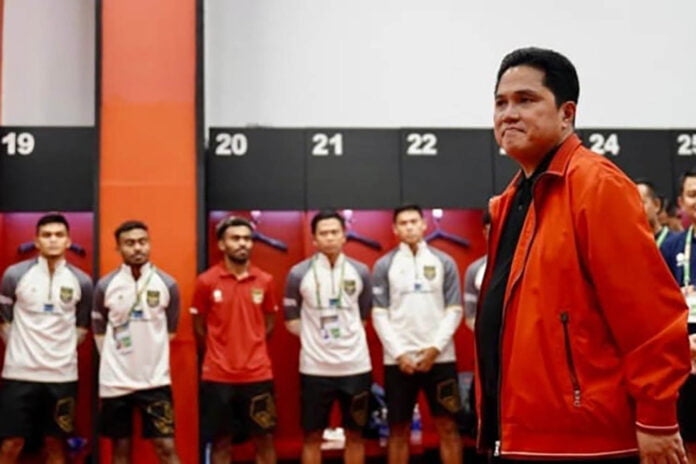 ERICK Ketua Umum PSSI Erick Thohir saat menemui pemain Timnas Indonesia. (PSSI)