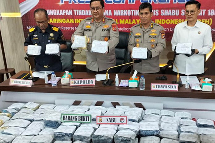 Pemaparan kasus penyelundupan 180 Kg sabu dari Malaysia ke Aceh