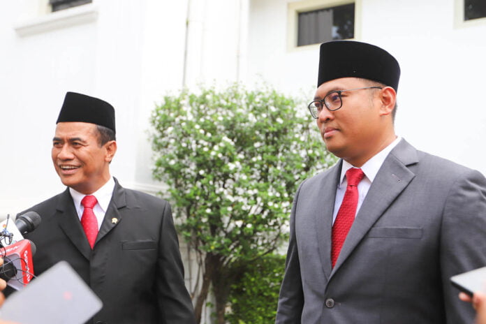 Sudaryono Menteri Pertanian (Mentan) Andi Amran (kiri) dan Wakil Menteri Pertanian (Wamentan) Sudaryono (kanan)