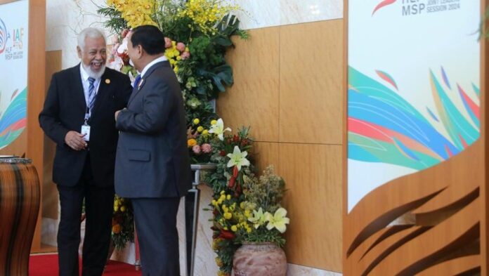 Perdana Menteri Timor Leste, Xanana Gusmao bersama Prabowo Subianto