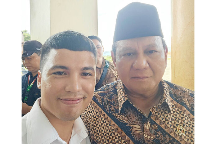 Mawardi Presiden Prabowo Subianto (kanan) bersama Ketua Pengurus Daerah (PD) Tunas Indonesia Raya (Tidar) Aceh, Mawardi Nur (kiri).